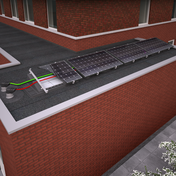 Solar flat roof system picture